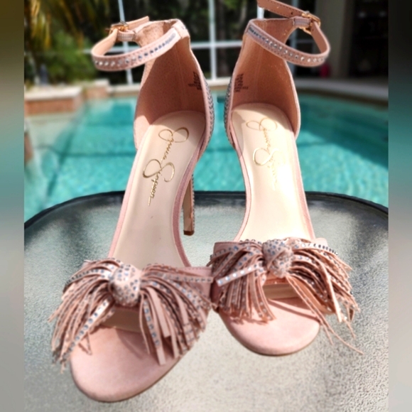 Jessica Simpson pink rhinestone heel - Picture 2 of 6